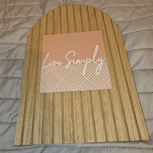 Wooden Plaque with Pink 'Live Simply' Sign